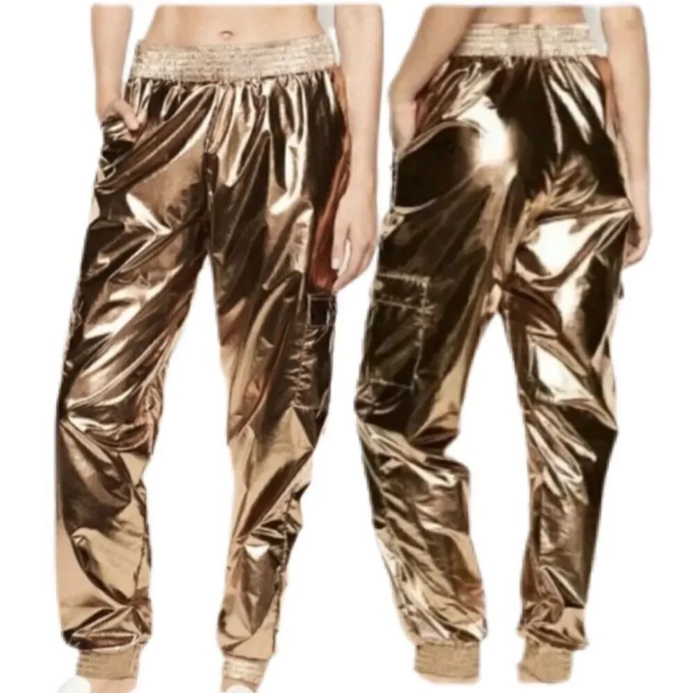 Victoria’s Secret VSX Sport Cargo shine jogger track pant bronze gold foil Xs S